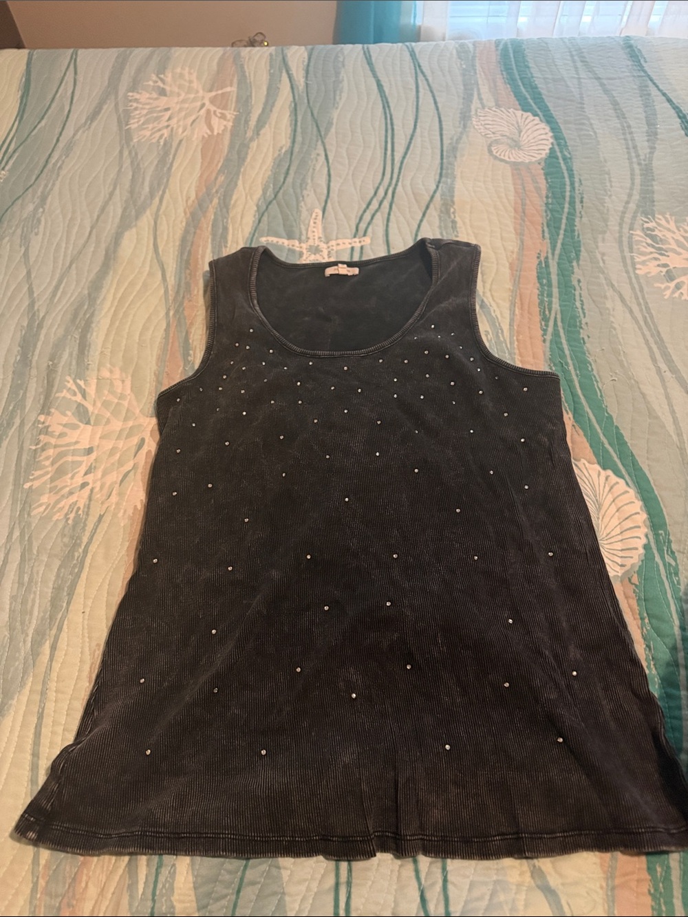 Studded Black Tank Top